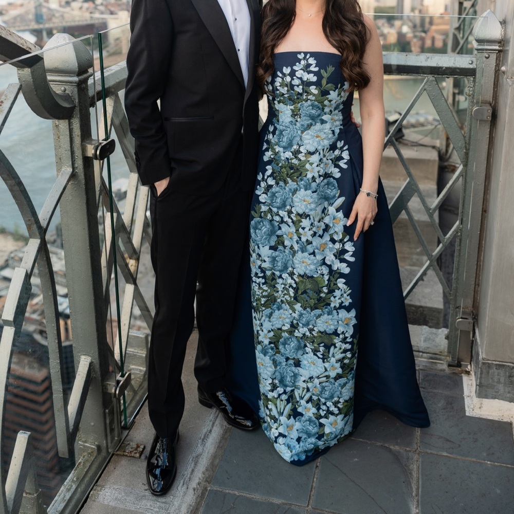 Larisa Gown in Navy Cascade - Sachin & Babi